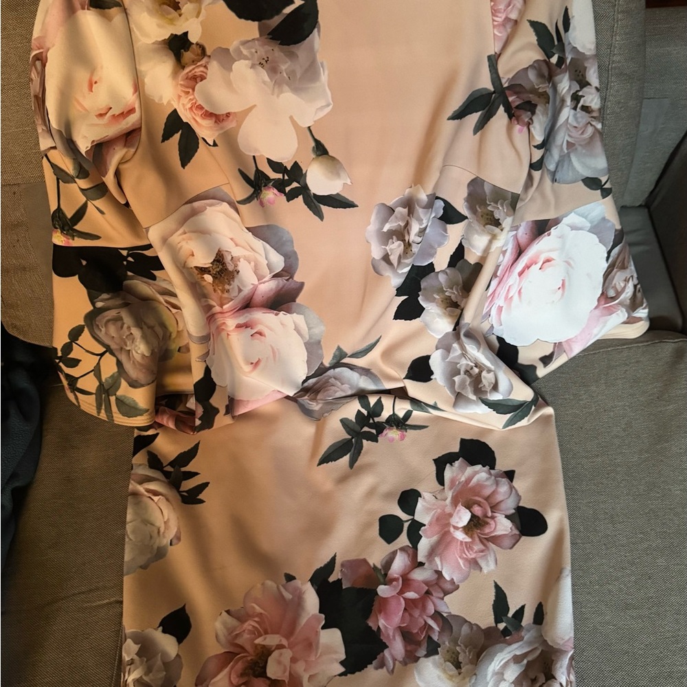 Calvin Klein Floral Print Bell Sleeves Women's Dress Size4